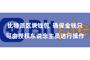 比特派区块钱包  确保金钱只可由授权东说念主员进行操作